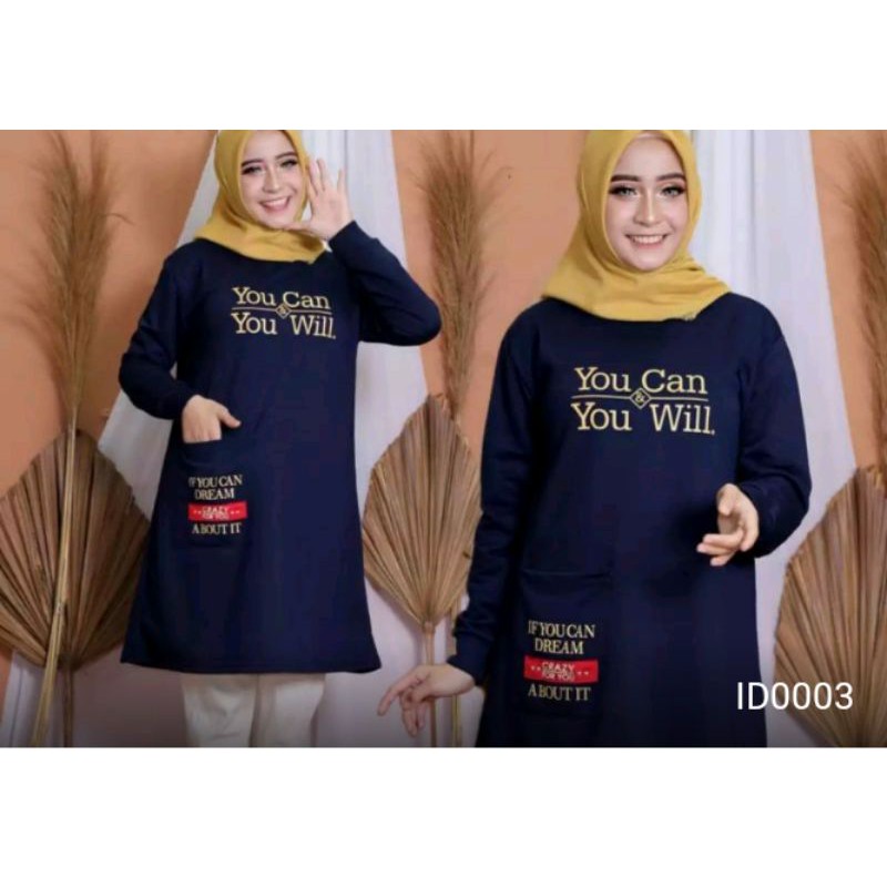 jf tunik kaos babyterry u can u will berkualitas