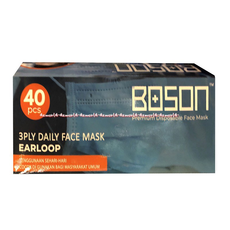 Boson 3 ply Daily Face Earloop 40pcs Masker Harian Sehari hari 3lapis