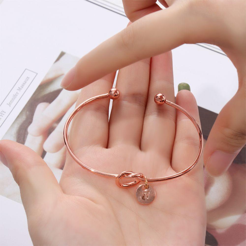 R-flower 26huruf Gelang Fashion Simpul Open Initial Charms