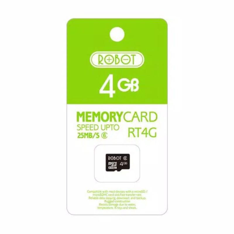 ROBOT MEMORY CARD MICRO SD 4/8/16 GB