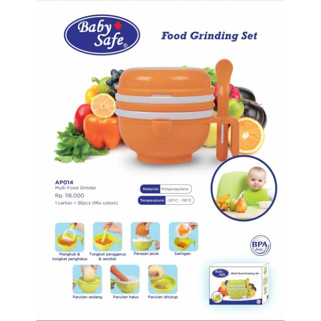 Baby Safe Food Grinding set AP014 - Food maker.Pealatan MPASI