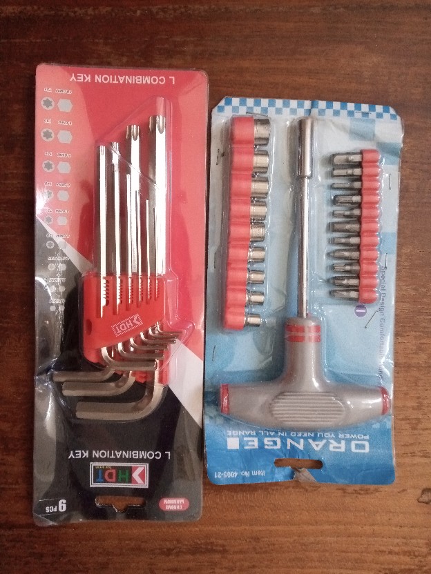 Orange Obeng Set 21 Pcs T Handle Tool Kit Mata Obeng Kunci Sok 4005-21