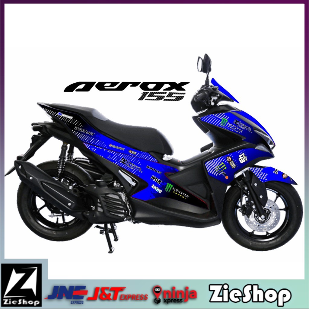 Striping motor aerox 155 full body Decal aerox 155 biru Stiker variasi motor aerox