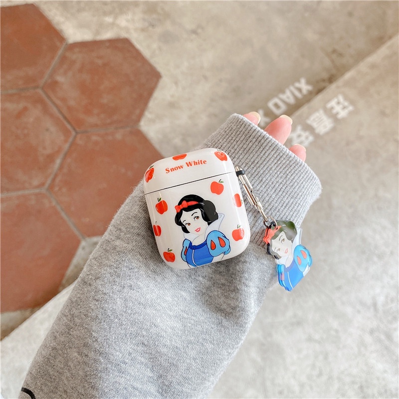 Case TPU Desain Snow White Dengan Gantungan Kunci Untuk Airpods 1 2 Pro