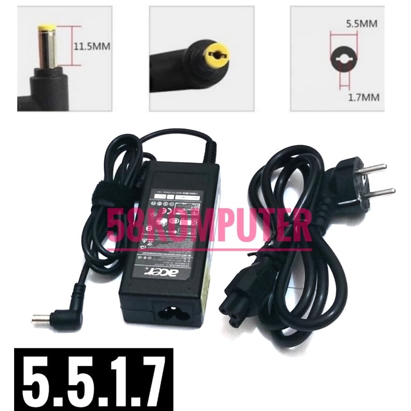 Charger laptop Acer Aspire 1 3 5 A114 A315 A515 E 1 5 15 E1 E11 E3 E14 E5 E15 ES1 F15 F5 R11 R14 R3 R7-572 S3 V15 V3 V5 V7 19V 3.42A 65W