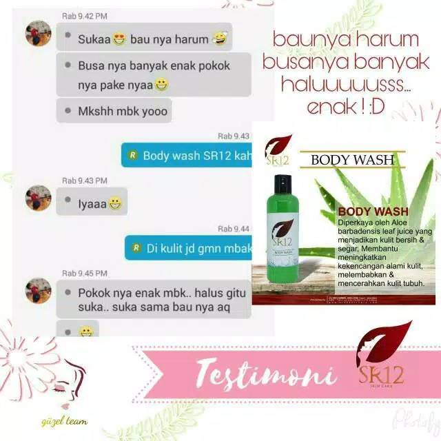 BODY WASH SR12  AMPUH SEGARKAN KULIT / CERAHKAN KULIT / LEMBABKAN KULIT / ATASI JERAWAT PUNGGUNG