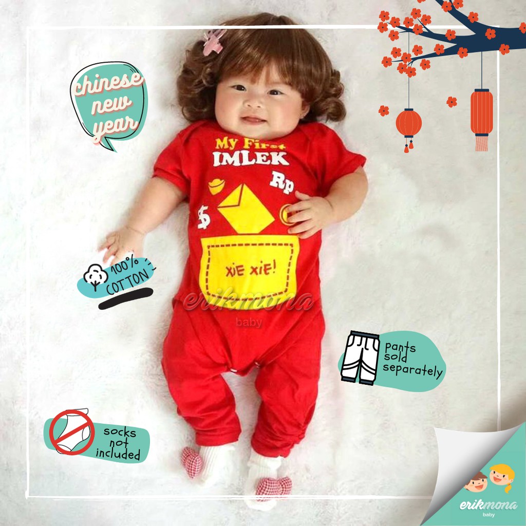 ❤️baju bayi jumper bayi ❤️ model angpao my first imlek❤️