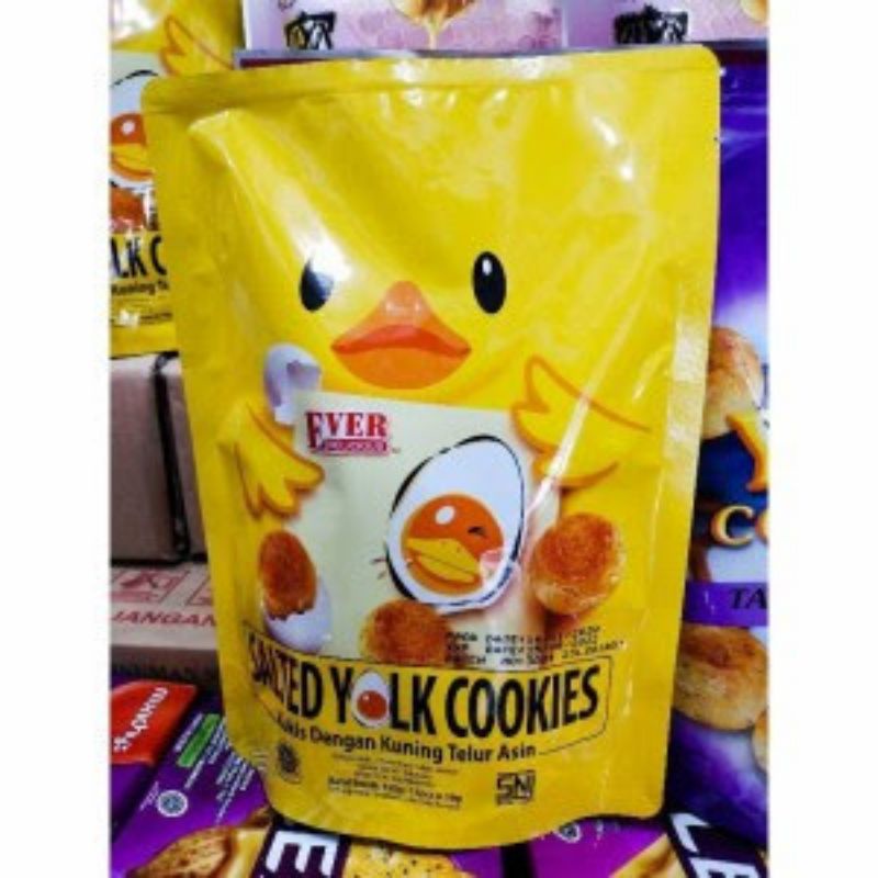 

SALTED EGG YOLK COOKIES KUNING TELUR ASIN BISKUIT 150 GRAM EVER DELICIOUS BUNGKUS KUNING BEBEK