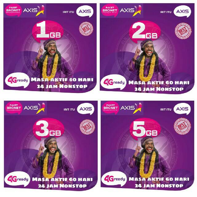 [ TERMURAH ] PAKET DATA KUOTA INTERNET AXIS BRONET AIGO 1GB 2GB 3GB 5GB 8GB 10GB 16GB 24 JAM 60HARI