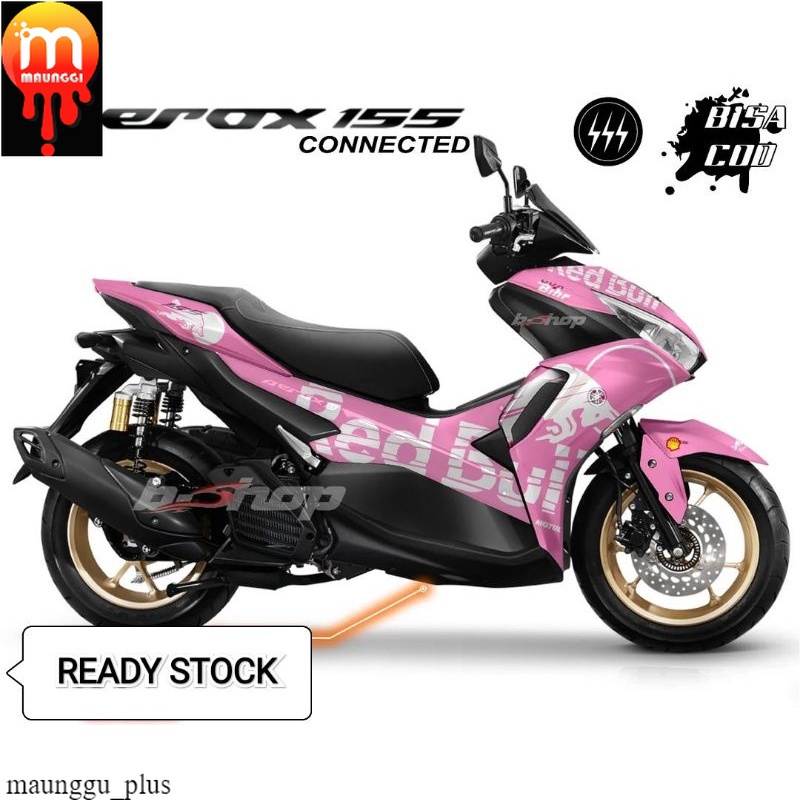 Decal aerox 155 full body Striping aerox conected full body motif red bull Stiker motor aerox varias