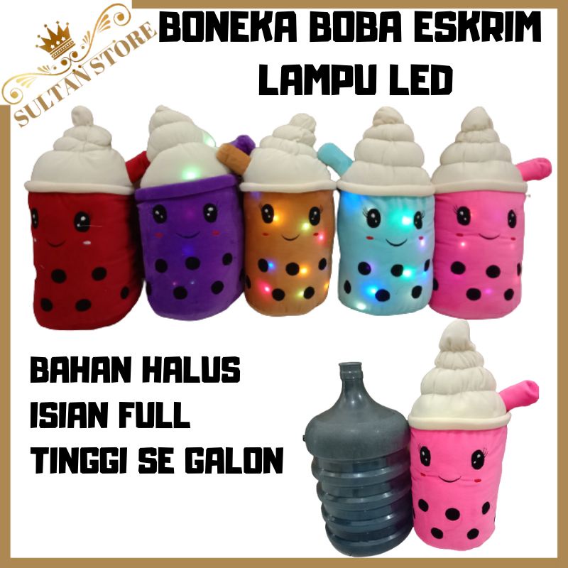 Boneka Boba eskrim jumbo lampu LED SNI boneka bobba jumbo LED segalon