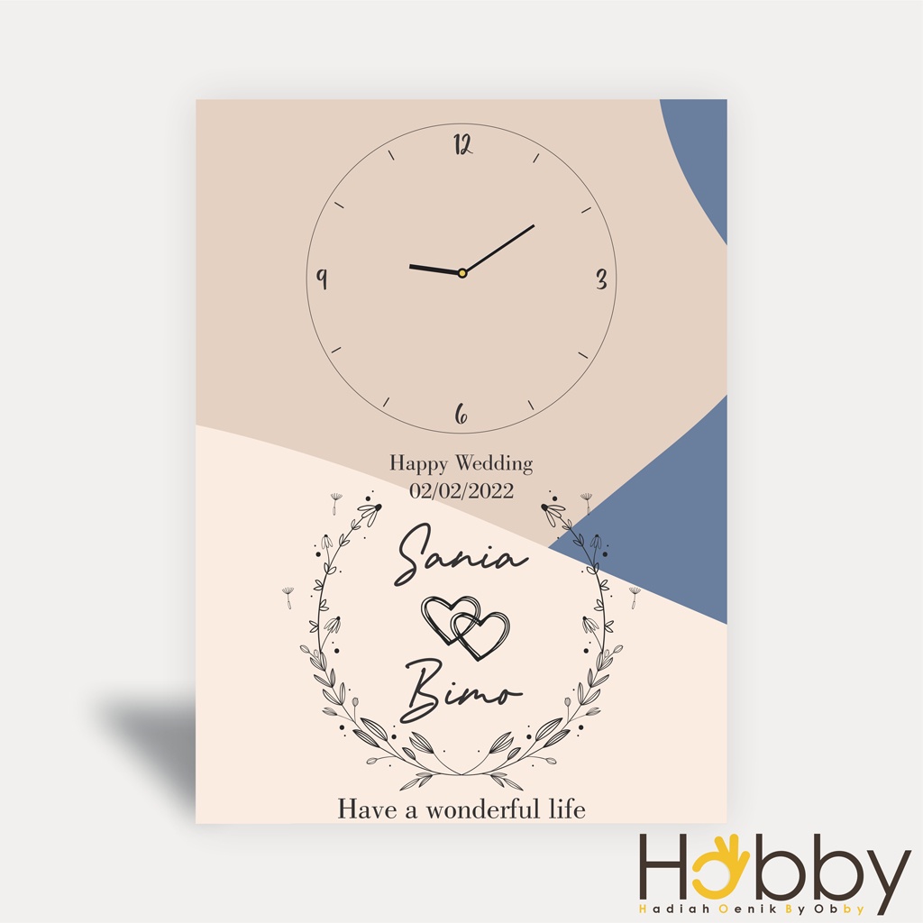 JAM DINDING UNIK CUSTOM NAMA TULISAN KADO WEDDING KAYU SOUVENIR PERNIKAHAN MEJA DUDUK NIKAH AESTETIK