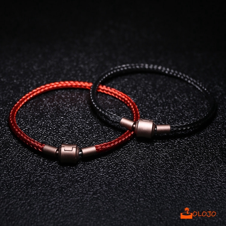 OLOJO Tahan Air Bracelet Tali Kawat Gelang Pria Dan Wanita Tahun Hidup 3D Keras Emas DIY Multi-warna