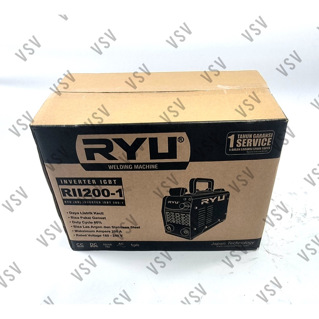 RYU RII200-1 Inverter Las IGBT 200A Mesin Travo Las Listrik Travo Welding