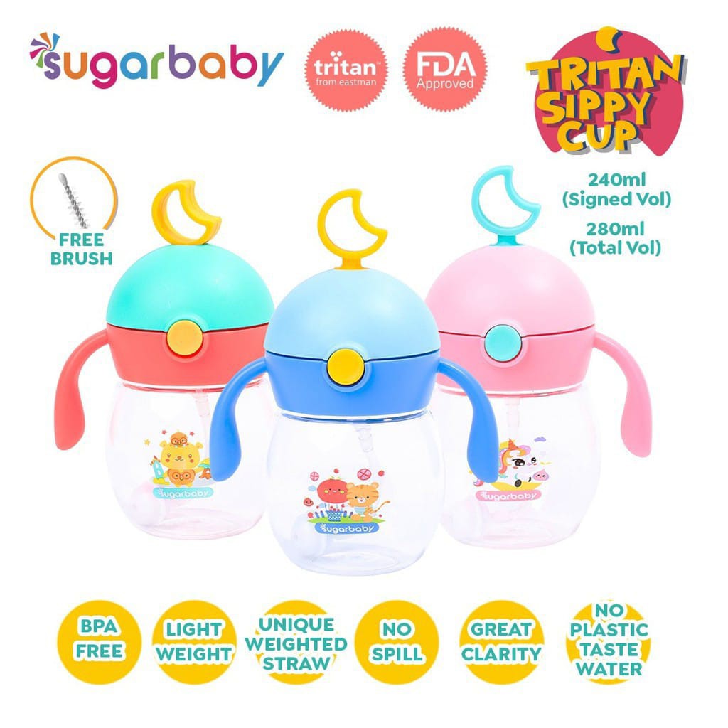 KOKOBEE - Toukie Crown Sippy Cup Weighted Tritan Bottle (240 ml) 6M+ / sugar baby tritan sippy cup 280ml/270ml/240ml/ botol minum anak / gravity ball / gelas minum bayi / coconi / botol minum dengan sedotan / anti tumpah / leak proof / coconi