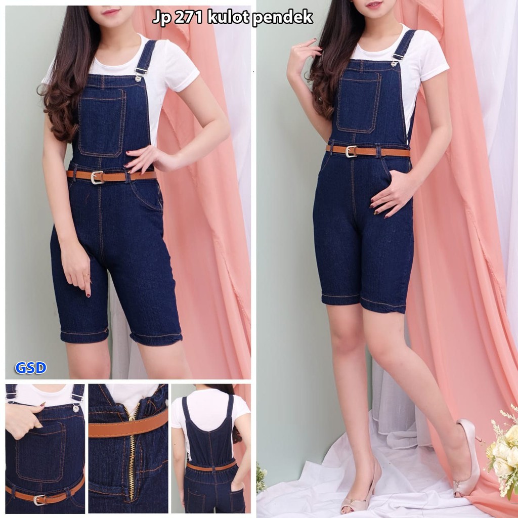 Jumpsuit 271 kulot pendek/jumpsuit kulot pendek/jumpsuit jeans wanita/jumpsuit pendek