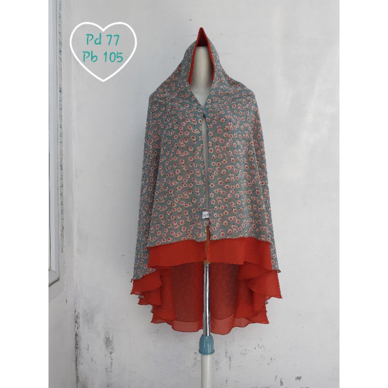 preloved khimar ceruty 2 layer