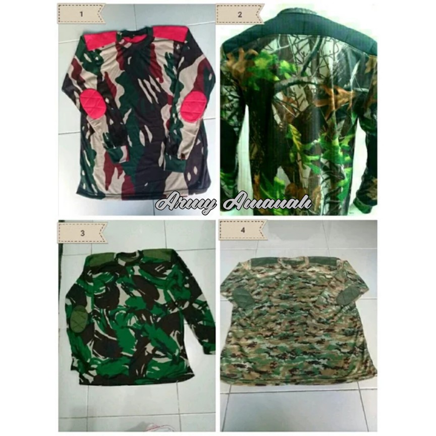 Kaos Doreng TNI Kaos Doreng Pria Lengan Panjang Kaor Army