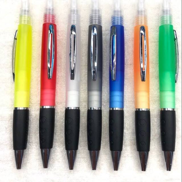 

Pulpen Hand Sanitizer / Pulpen 2in1 Bisa jadi botol Spray hand sanitizer / Pulpen Unik Promosi