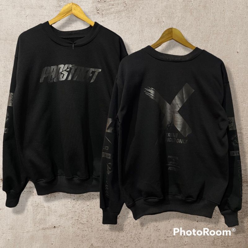 CREWNECK PRO STRET BLACK/ CREWNECK MURAH PRO STREET/ CREWNECK BLACK TERMURAH FULL SABLON