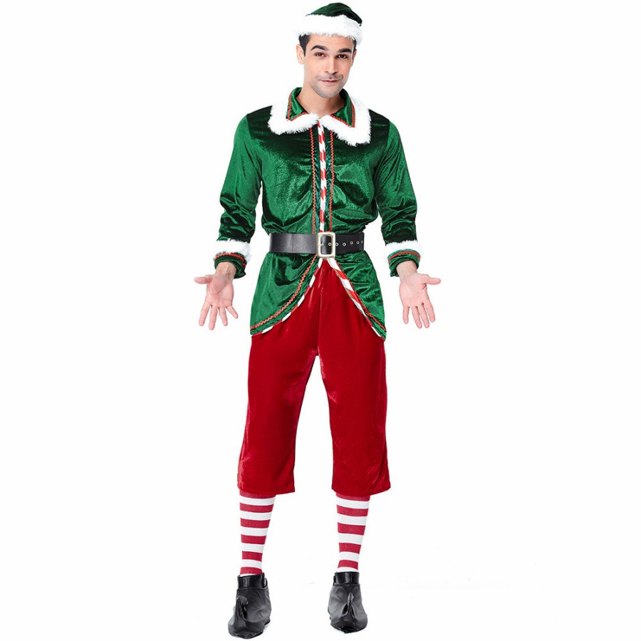 ELF SANTA Man Costume Adult Christmas Kostum Pria Dewasa