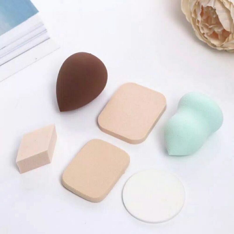 Beauty blender pons make up 1 set isi 6 pcs /spons bedak foundation