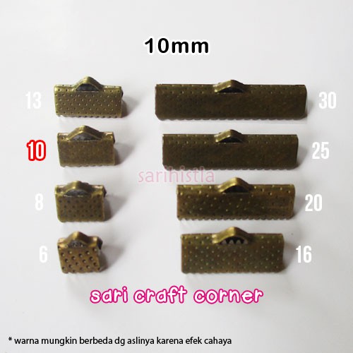 

per 12pcs - Penjepit Pita Bronze 10mm - Klep Pita Klip Pita Ribbon Clamp ATG