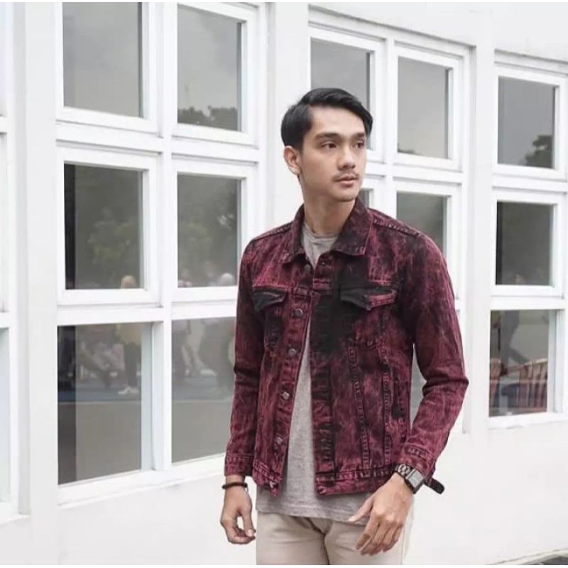 JAKET JEANS LEVI PRIA RIPPED SKINNY JEANS HIJAU ARMY