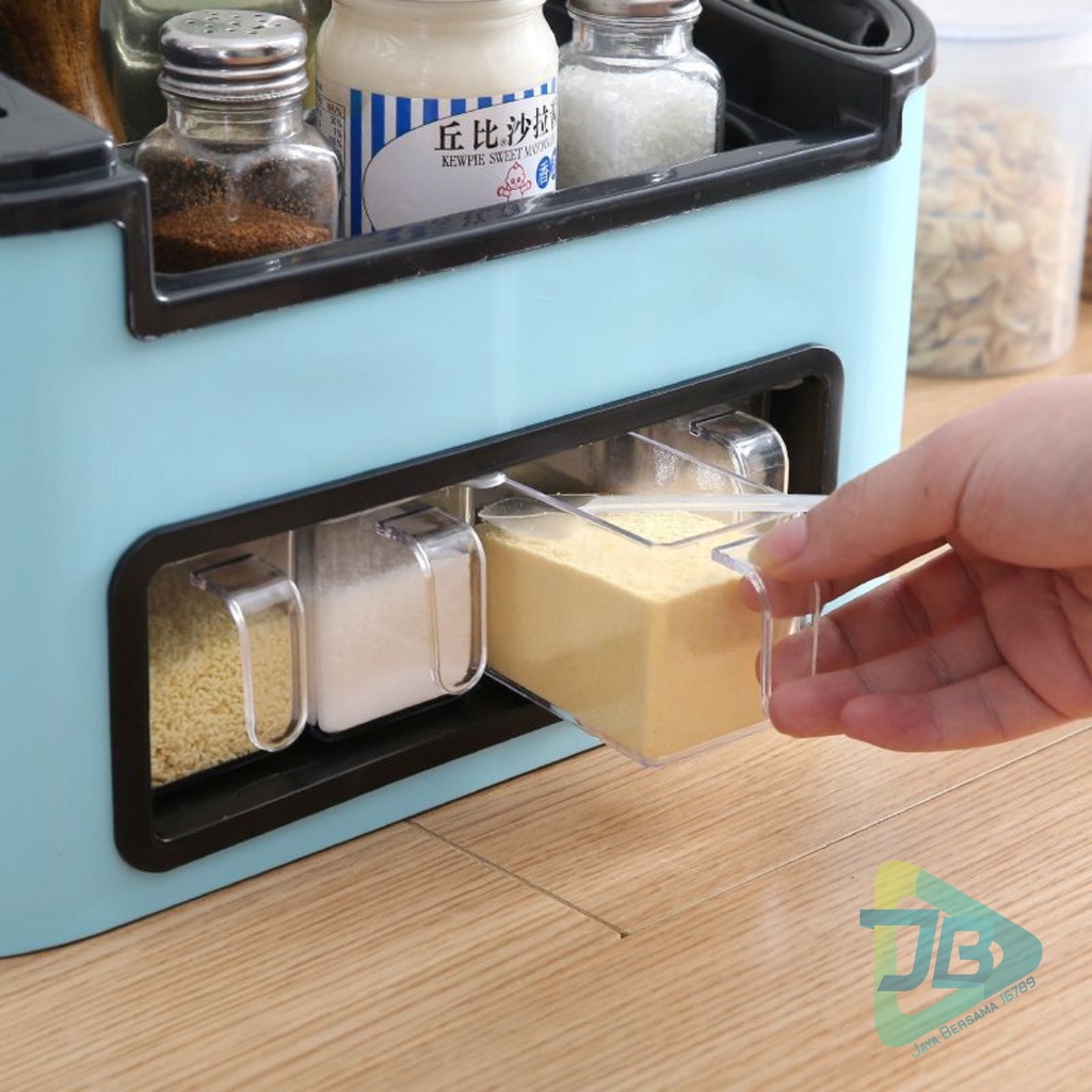 RT103 Tempat Bumbu Dapur Rak Bumbu Dapur Tempat Pisau Sendok Rak Alat Memasak Kotak Bumbu Rak Dapur Bumbu 4 Laci JB5526