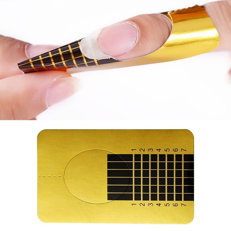 Gold Foil Nail Art Form Shaper Kuku