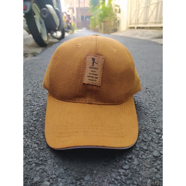 Topi baseball ediko bahan rafel premium pengait cakop besi pria wanita-Ediko mocca
