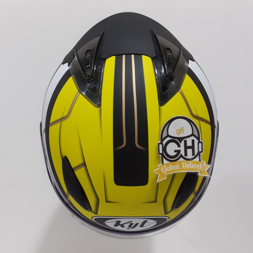 HELM HALF FACE KYT DJ MARU KYT DJMARU MOTIF #13 BLACK DOFF YELLOW