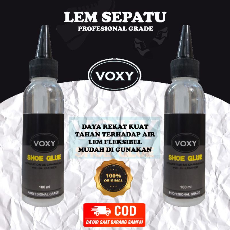 Lem Sepatu Super Kuat Lem Voxy (100ml) Pu/Transparan/Bening Original