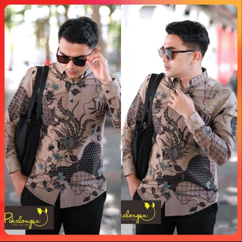 NEW ARIVAL DISTRO KEMEJA BAJU BATIK PRIA LENGAN PANJANG PRIA COWO COWOK BORDIR SOGAN NEW ARHRB026 MODERN
