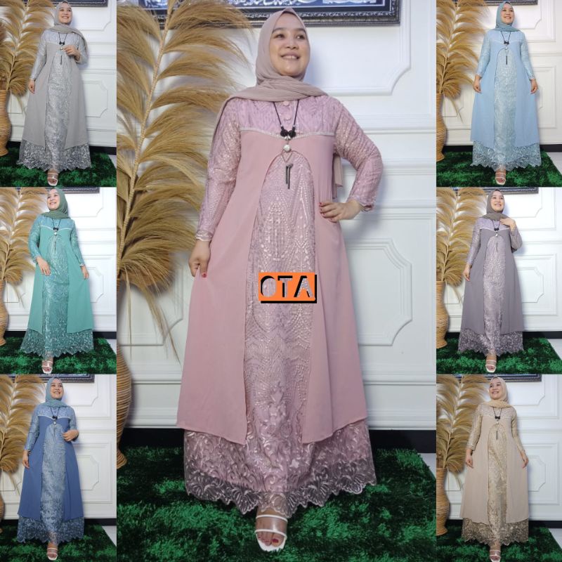 HK // GAMIS AMIRA DRESS CERUTY - DRESS PESTA KONDANGAN MEWAH TERBARU - BAJU GAMIS KEBAYA BRUKAT WANI
