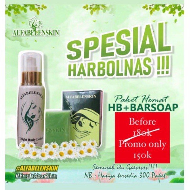 [PROMO SERU] PAKET HEMAT NIGHT BODY LOTION + BAR SOAP 60gr ALFABELENSKIN ORIGINAL BPOM