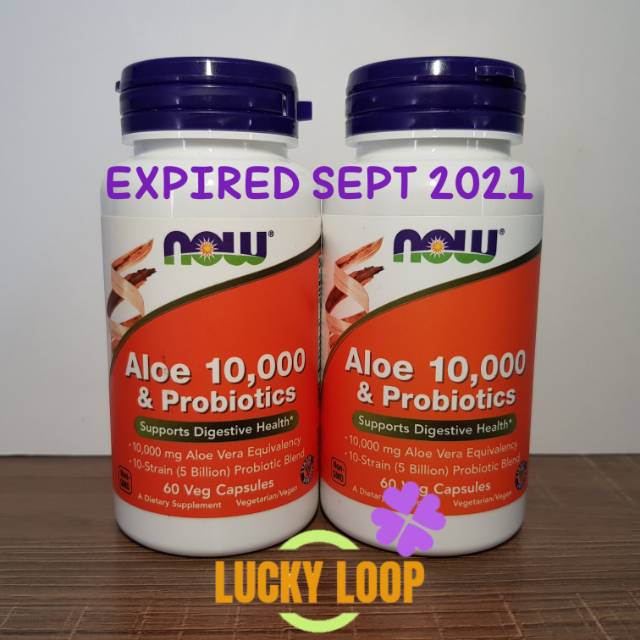 Now Foods Aloe & Probiotic 10.000 mg 60 Veg Caps Now Aloe Probiotic 10000