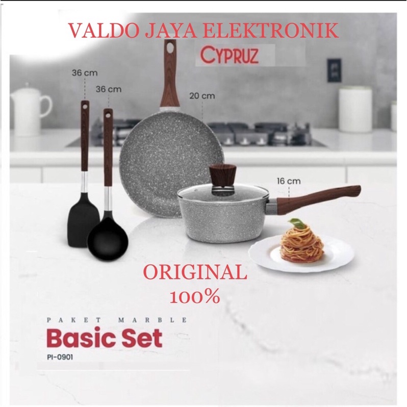 CYPRUZ Marble Cookware Set Basic 5 PC PI-0901 Marble Cypruz