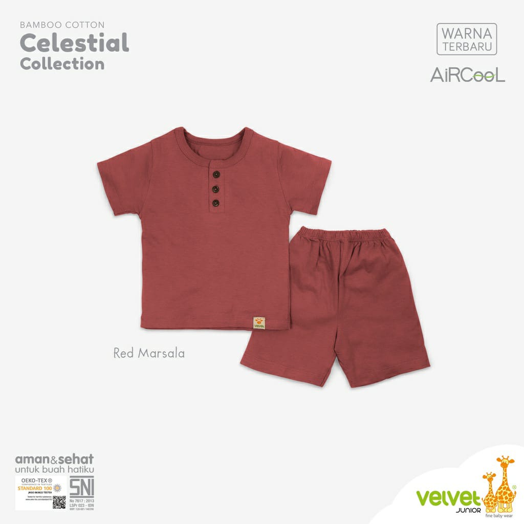 Velvet Junior Celestial Bamboo Cotton setelan pendek