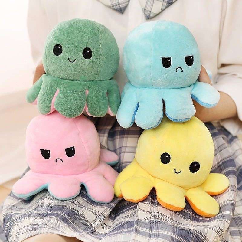 Boneka Gurita Octopus Bolak-Balik Dua Sisi Reversible / Boneka Lucu / ubur-ubur mini 18