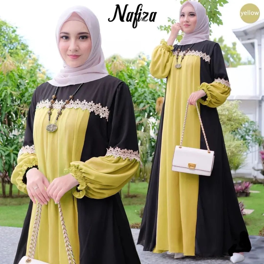 NAFIZA DRESS BL CERUTY BABYDOLL FULL PURING MIX RENDA LD 108 CM PB 137 CM  BAJU GAMIS FASHION TERBARU  BAJU DRES KEKINIAN SIMPLE DAN ELEGAN BAJU DRES BAHAN ADEM NYAMAN DI PAKAI BAJU DRES TERBARU 2022