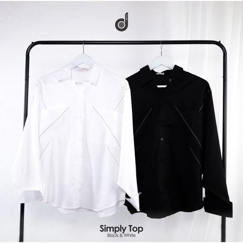 Deenay Simply Top - Kemeja Deenay Hitam Putih