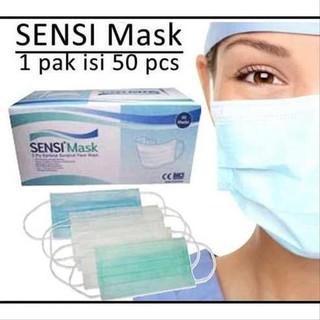 Jual Masker Sensi 3-Ply Earloop Masker Debu Wajah Mulut Surgical Face ...