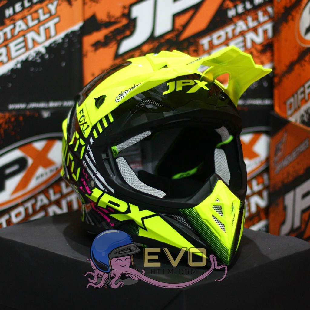 HELM JPX CROSS_SERI X23 - SUPER BLACK + GOOGLE SNAIL (ONGKIR 2KG) HELM JPX TERBARU