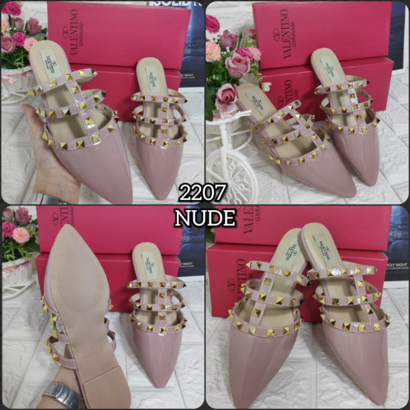 Sendal wanita Flat VL lancip Depan import Murah Kode 2207
