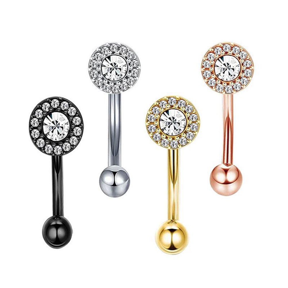 Anting Tindik Alis / Tulang Rawan Telinga Bentuk Bulat Hias zircon Untuk Wanita