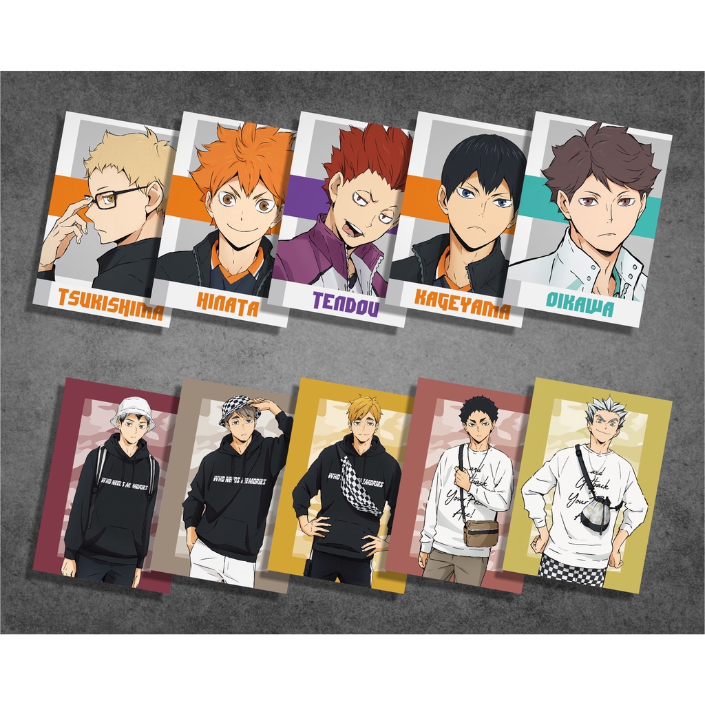 Koleksi Poster Anime Haikyuu A -  Hinata Kageyama Tsukishima Oikawa Kenma Bokuto Atsumu  - Size A4+