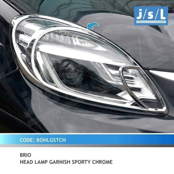 Garnish Lampu Depan Brio chrome