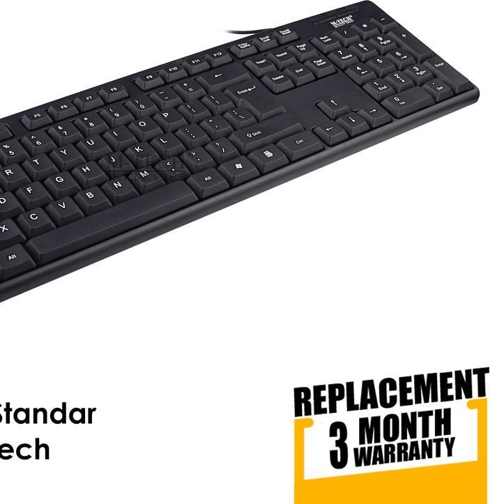 ☆ Keyboard USB Standar M-Tech Original for PC Laptop Android - Hitam ☂