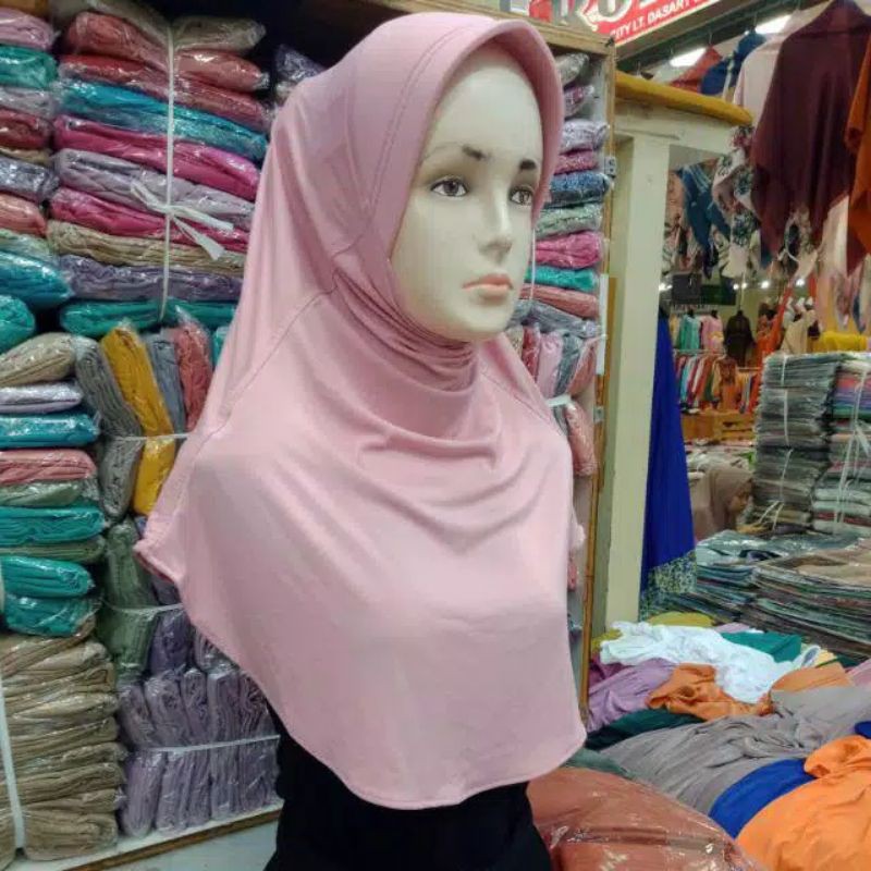 BERGO SNADA / BERGO GARIS PINGGIR / BERGO LAYANG / HiJAB INSTANT-Baby pink